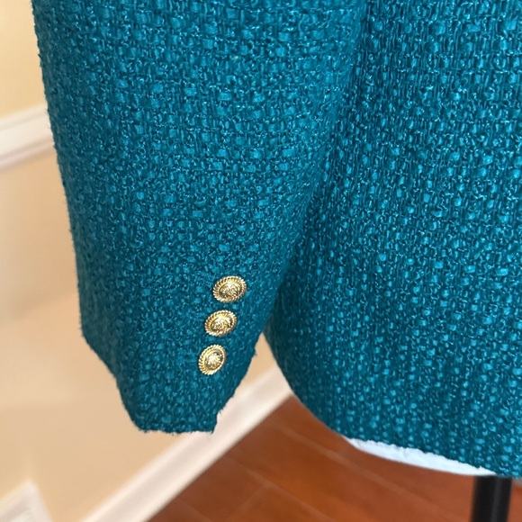 Rachel Zoe Green Double-Breasted Blazer. - Picture 5 of 13